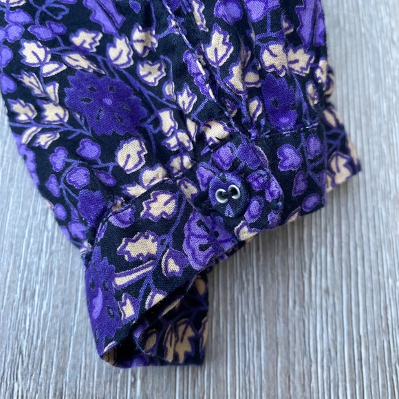 Ulla Johnson Purple Peasant Blouse Sz 6 Floral Cottagecore Boho Whimsygoth - Picture 14 of 15
